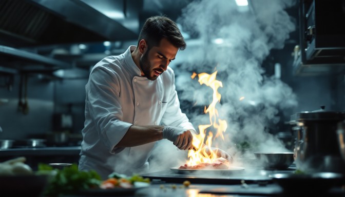 Free Chef's Fiery Creation Image - Chef, Cooking, Kitchen | Download at ...