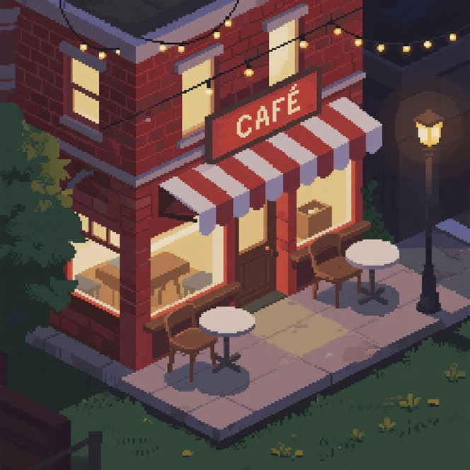 Free Cozy Pixel Café Image | Download at StockCake