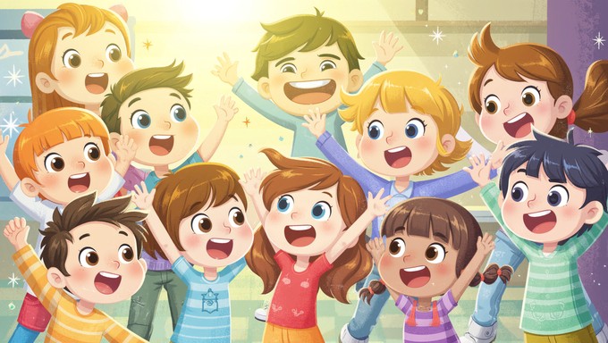 Free Colorful Kids Cheering Image - Children, Kids, Youth | Download at ...