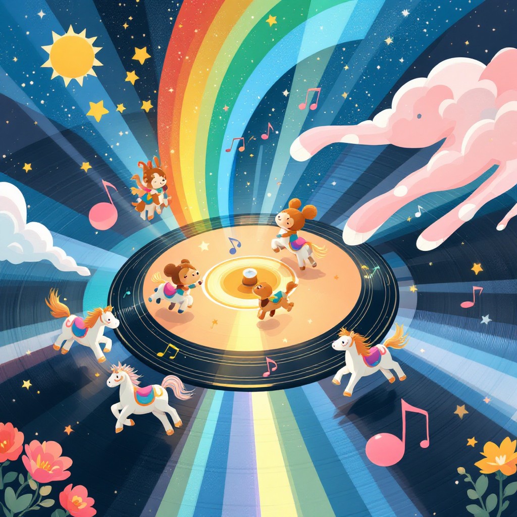 Free Musical Rainbow Carousel Image - Vinyl, Carousel, Rainbow ...