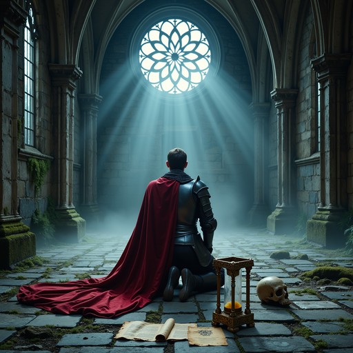 Free Knight's Sacred Vigil Image - Knight, Cathedral, Moonlight ...