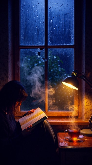 Free Rainy Night Reading Image - Reading, Book, Rain | Download at ...
