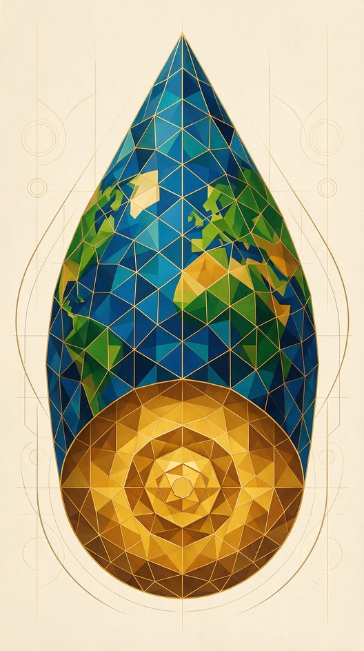 A vector illustration of Earth shaped like a pointed teardrop, built ...