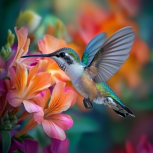 Free Hummingbird Collects Nectar Image - Hummingbird, Nectar, Blooming ...