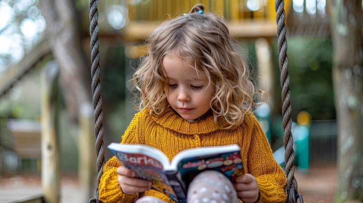 Free Child reading intently Image - Child, Reading, Playground ...