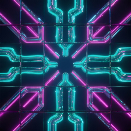 Free Neon Geometric Circuit Image | Download at StockCake