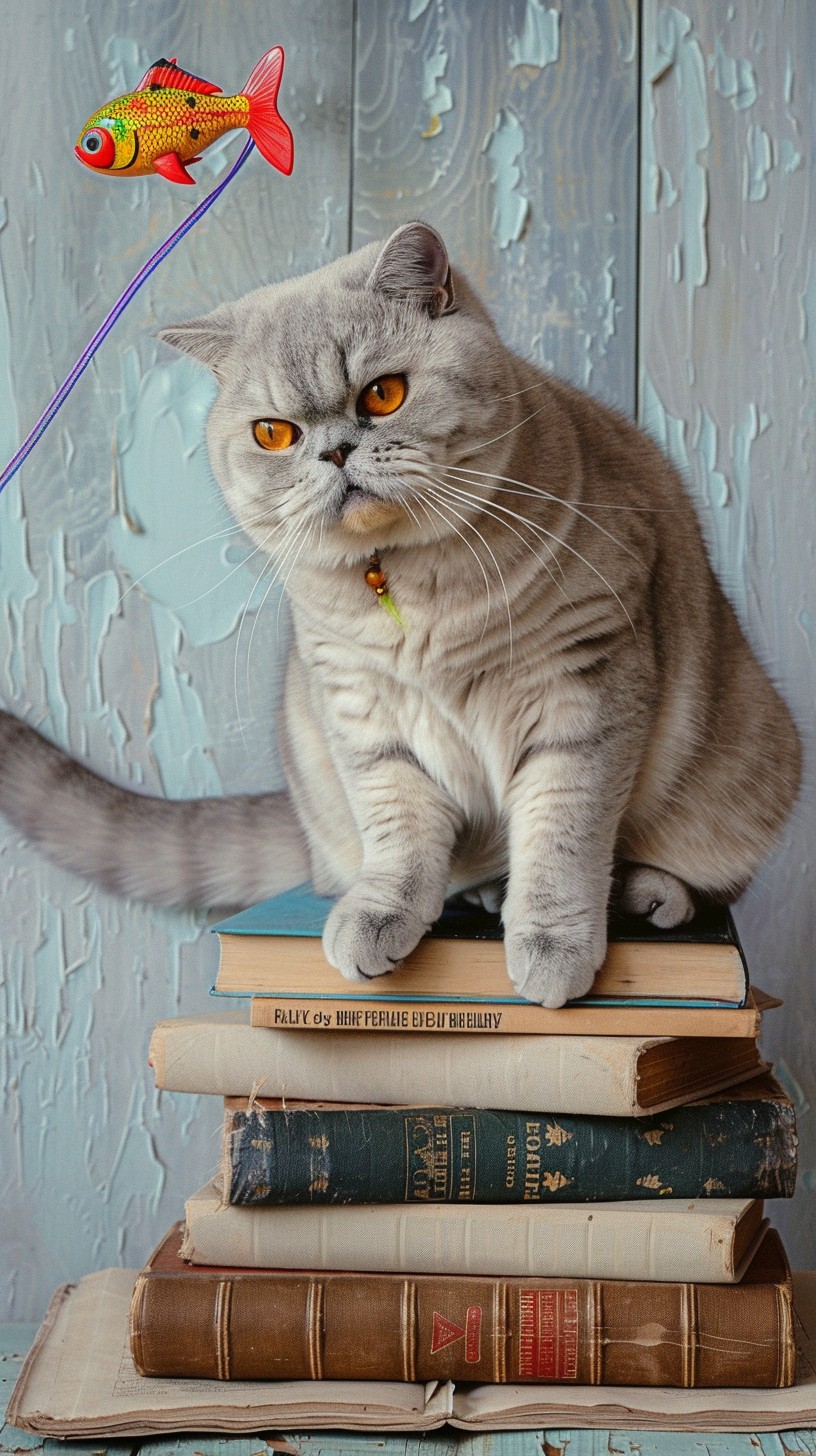 Bookbot Cats Free Cat on Books Image - Cat, Books, Vintage | Download at StockCake