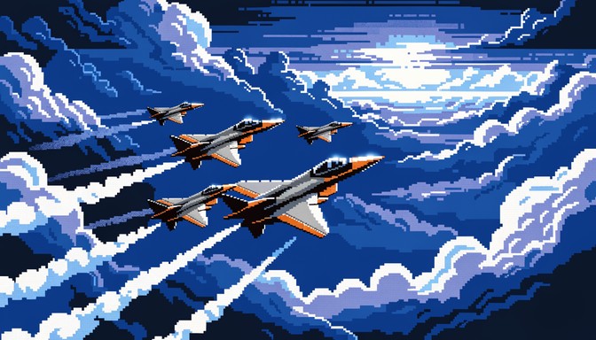 Free Retro Squadron Formation Image - Pixel, Retro, Jets | Download at ...