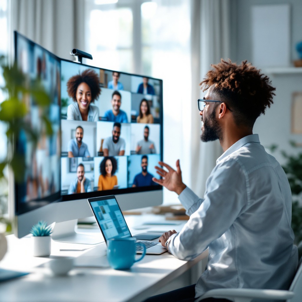 Free Virtual Team Meeting Image - Computer, Meeting, Professional ...