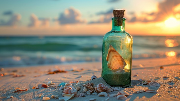 Free Beach Bottle Sunset Image - Bottle, Beach, Sunset | Download at ...