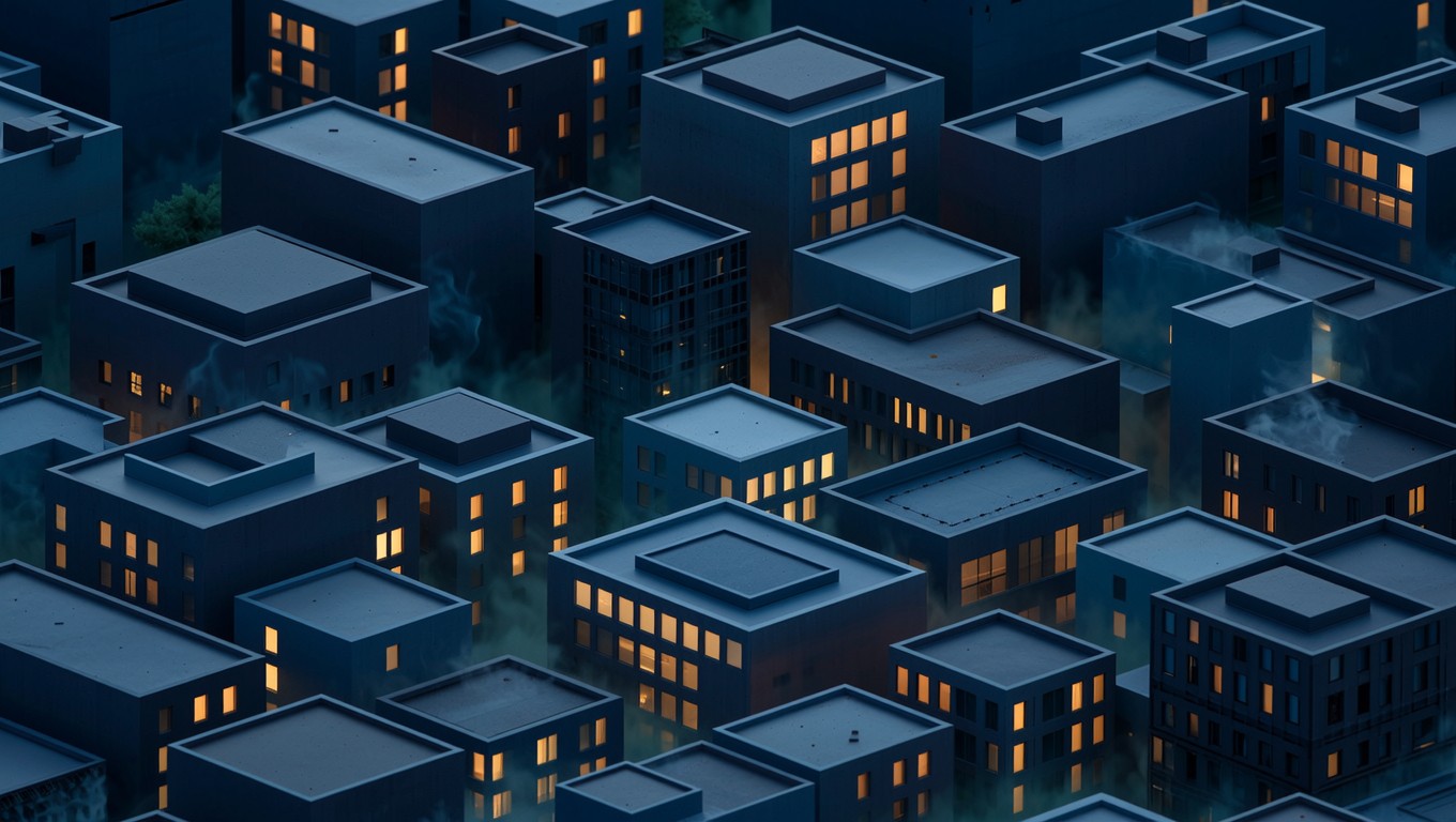 Free Minimal City Nightscape Image - Cityscape, 3d, Isometric ...