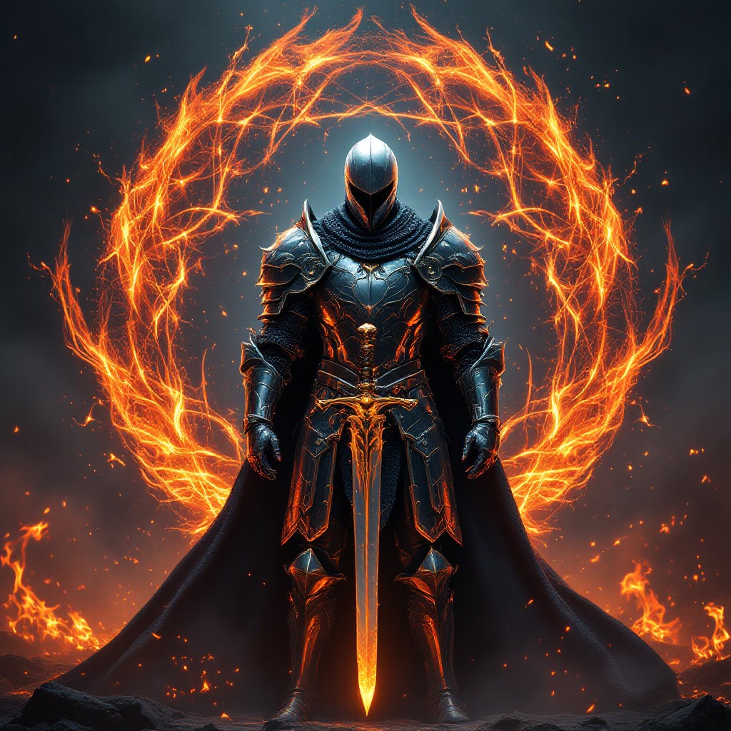 Free Flame Knight Rising Image - Warrior, Knight, Flames | Download at ...