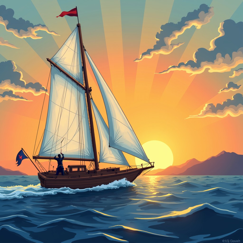 Free Sailing Into Sunset Image - Sailboat, Sunset, Ocean | Download at ...