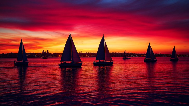 Set Sails Images Free Sunset sailing adventure Image | Download at StockCake