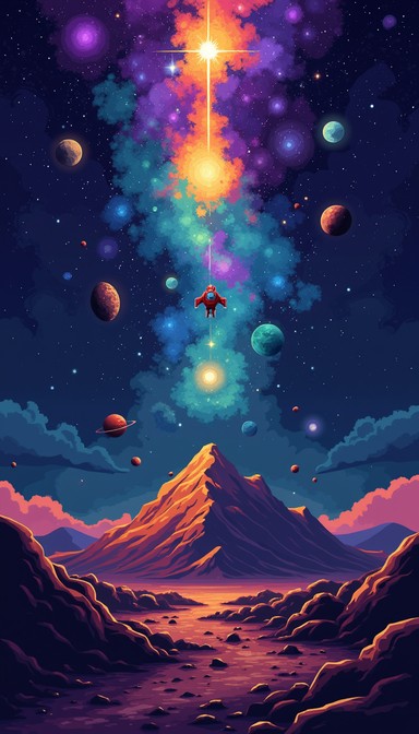 Free Cosmic Pixel Ascent Image - Spaceship, Cosmos, Portal | Download ...