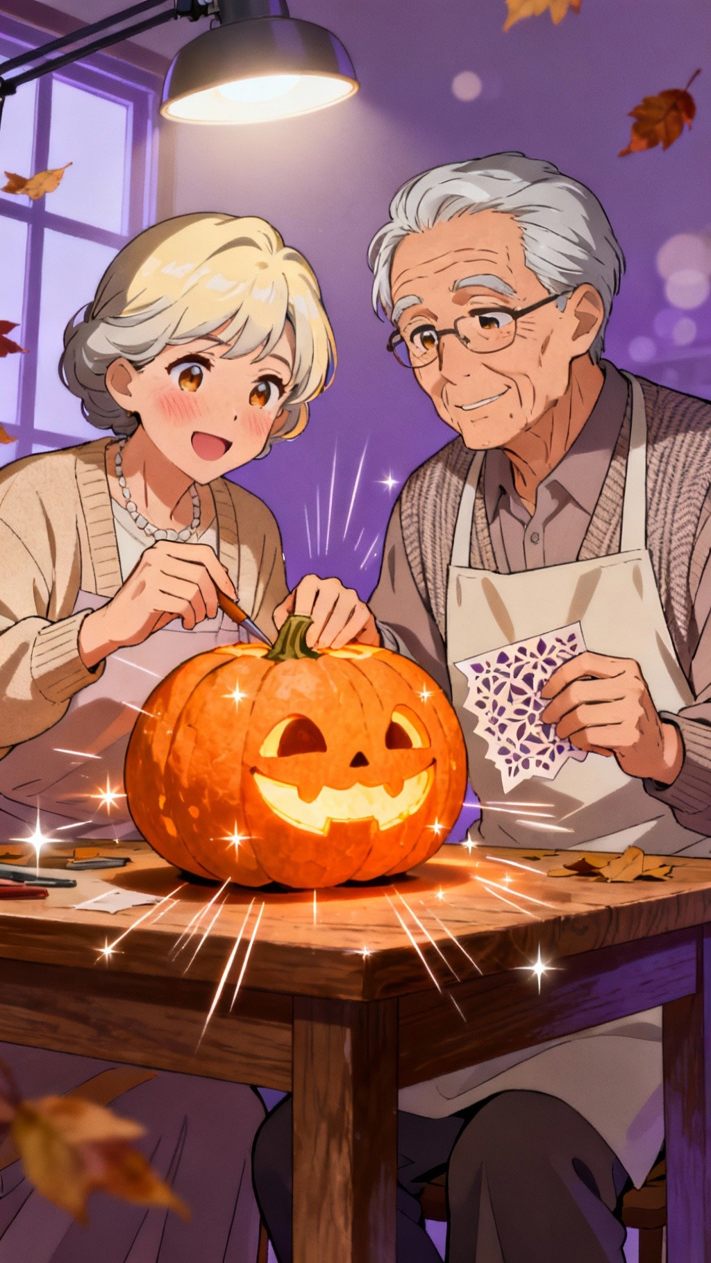 Free Elderly Pumpkin Carving Photo - Elderly, Grandparents, Pumpkin ...