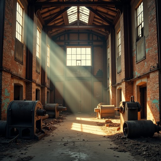 Curated visual reference: Visual Reference: Free Sunlit Factory Ruins Image