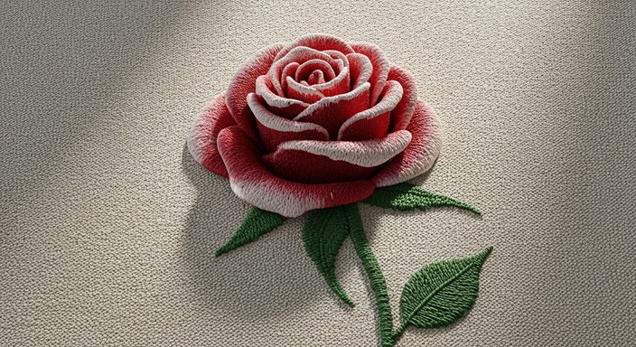 Free Elegant Embroidered Rose Image - Embroidery, Rose, Fabric ...