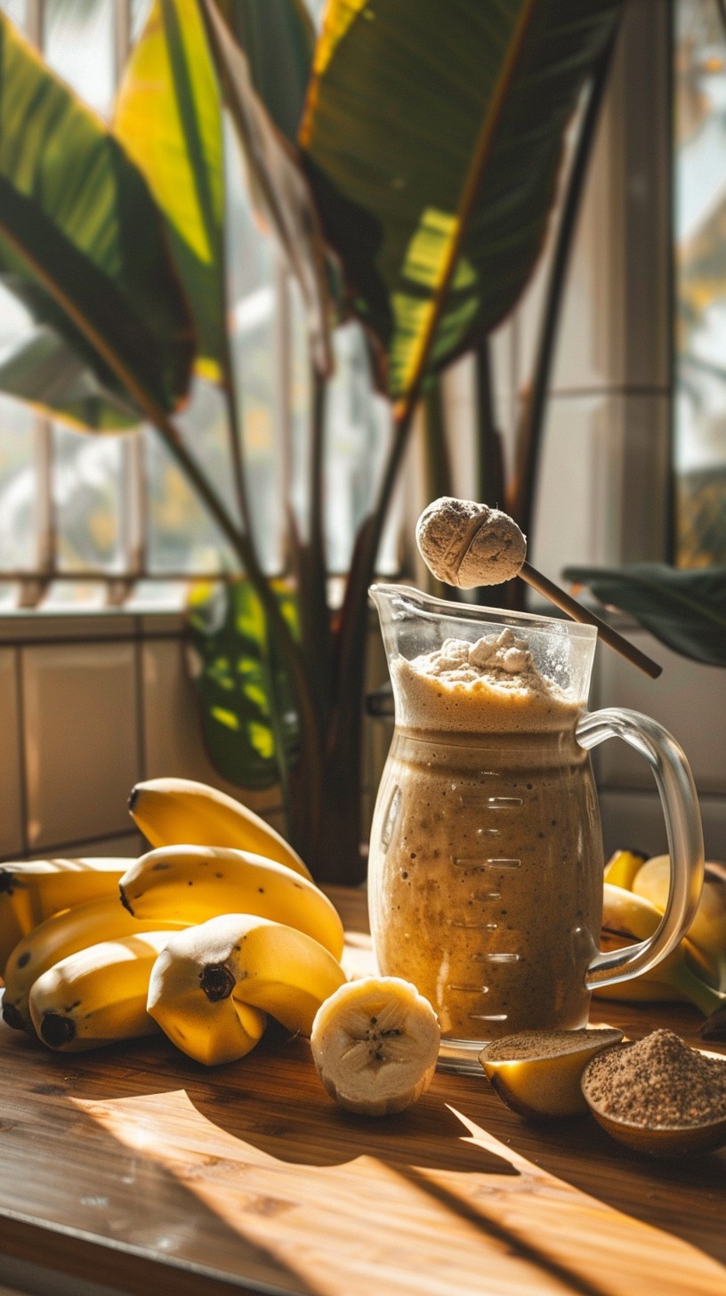 Curated visual reference: Free Banana Smoothie Preparation Image Photo Inspiration