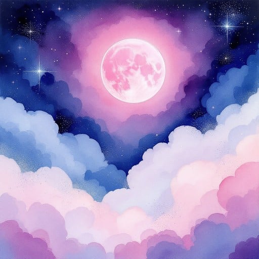 Free Pink Moon Rising Image - Moon, Watercolor, Pink | Download at ...