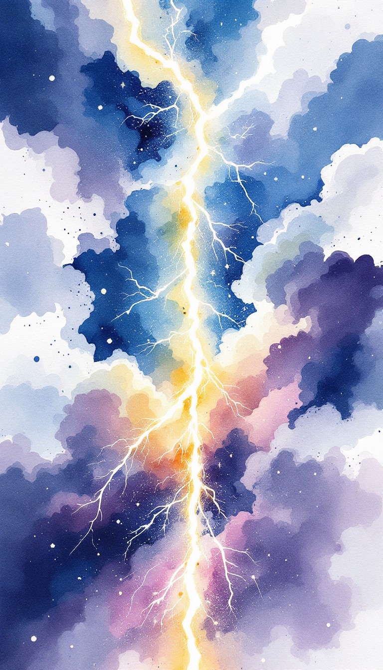 Free Lightning Splits Sky Image - Lightning, Storm, Watercolor ...