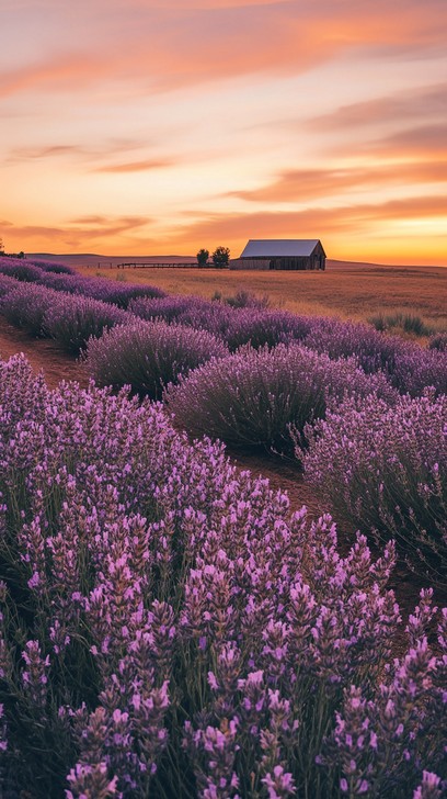 Free Lavender Field Sunset Image - Sunset, Lavender, Barn | Download at ...