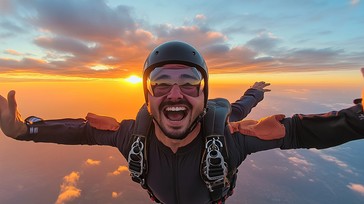 Free Skydiving at Sunset Image - Skydiving, Sunset, Adrenaline ...