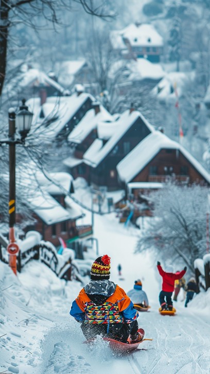 Sled Riding Images Free Winter sled fun Image - Winter, Sled, Toddler | Download at StockCake
