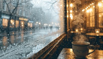 Free Cozy Rainy Cafe Image - Cafe, Coffee, Rain | Download at StockCake