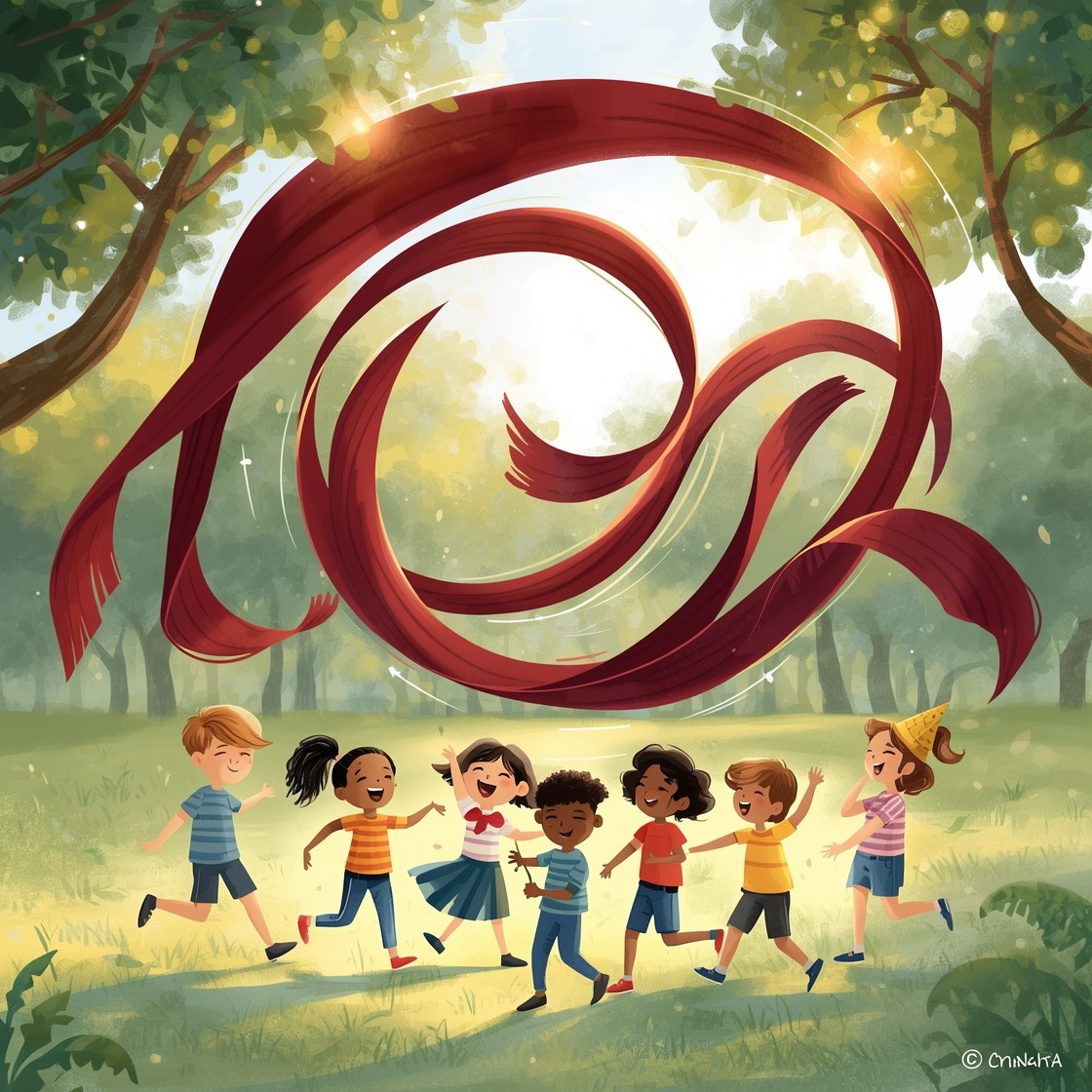 Free Magic Ribbon Dance Image - Ribbon, Burgundy, Children | Download ...