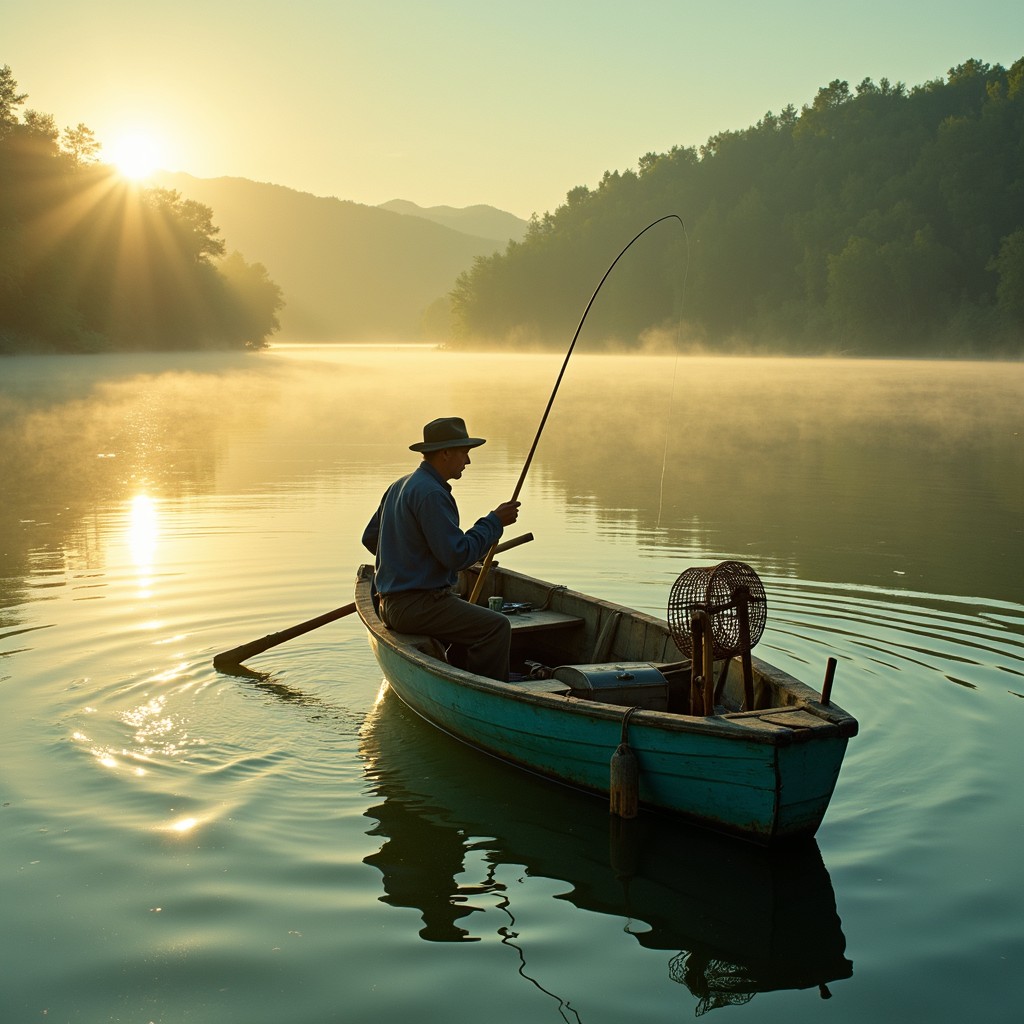 Fishing Visual Free Tranquil Dawn Fishing Image - Fishing, Dawn, Sunrise | Download at ...
