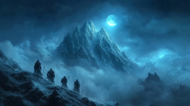 Free Moonlit Mountain Expedition Image - Moonlit, Mountain, Expedition ...
