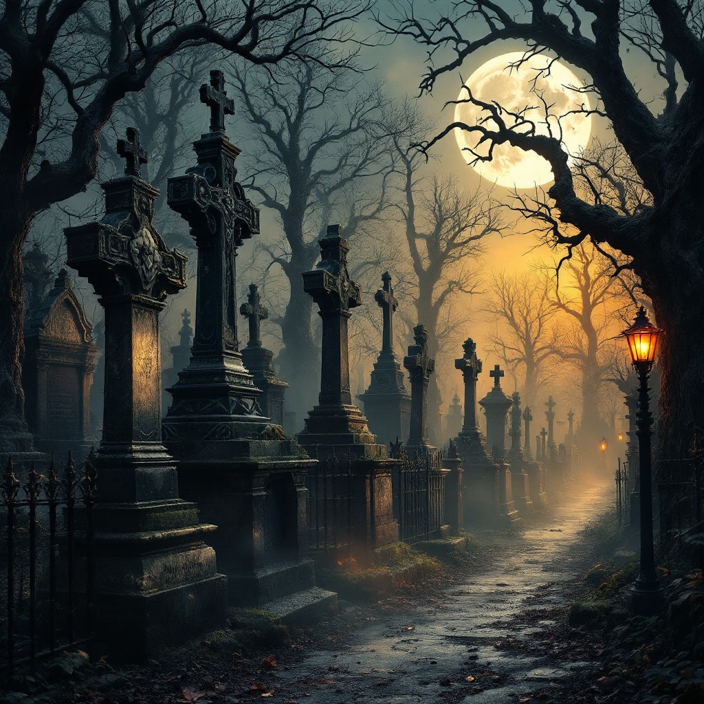 Free Gothic Cemetery Moonlight Image - Cemetery, Graveyard, Gothic ...