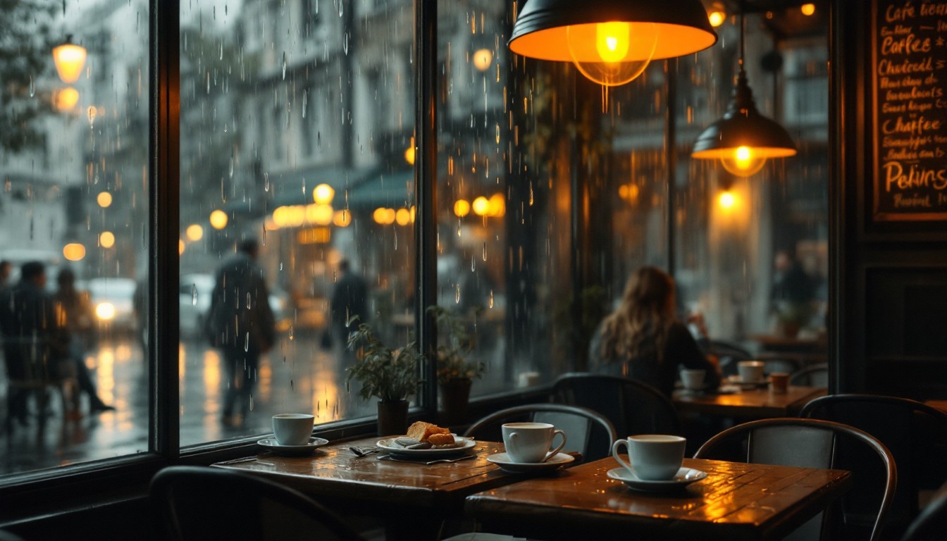 Free Rainy Cafe Evening Image - Cafe, Rain, Cozy | Download at StockCake