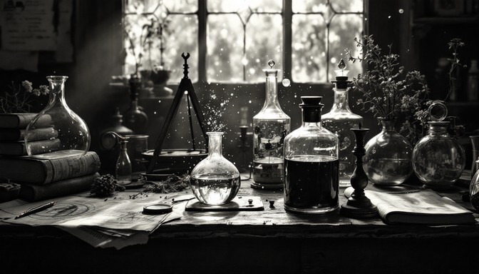 Scientists Workspace Renaissance Download Vintage Science Workspace Image - Alchemy, Laboratory, Vintage ...