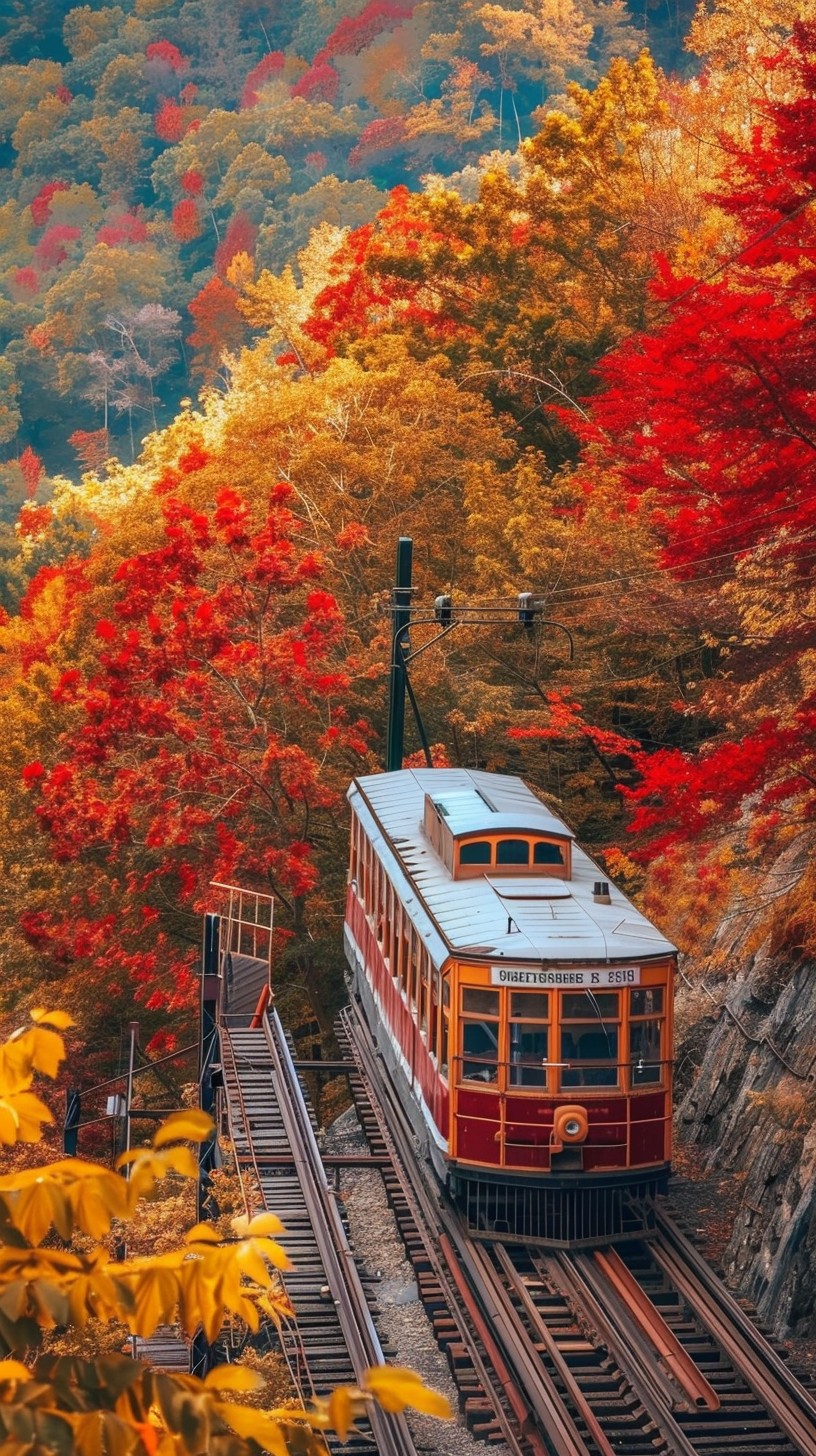 Free Autumn Foliage Ride Image - Autumn, Foliage, Tram | Download at ...
