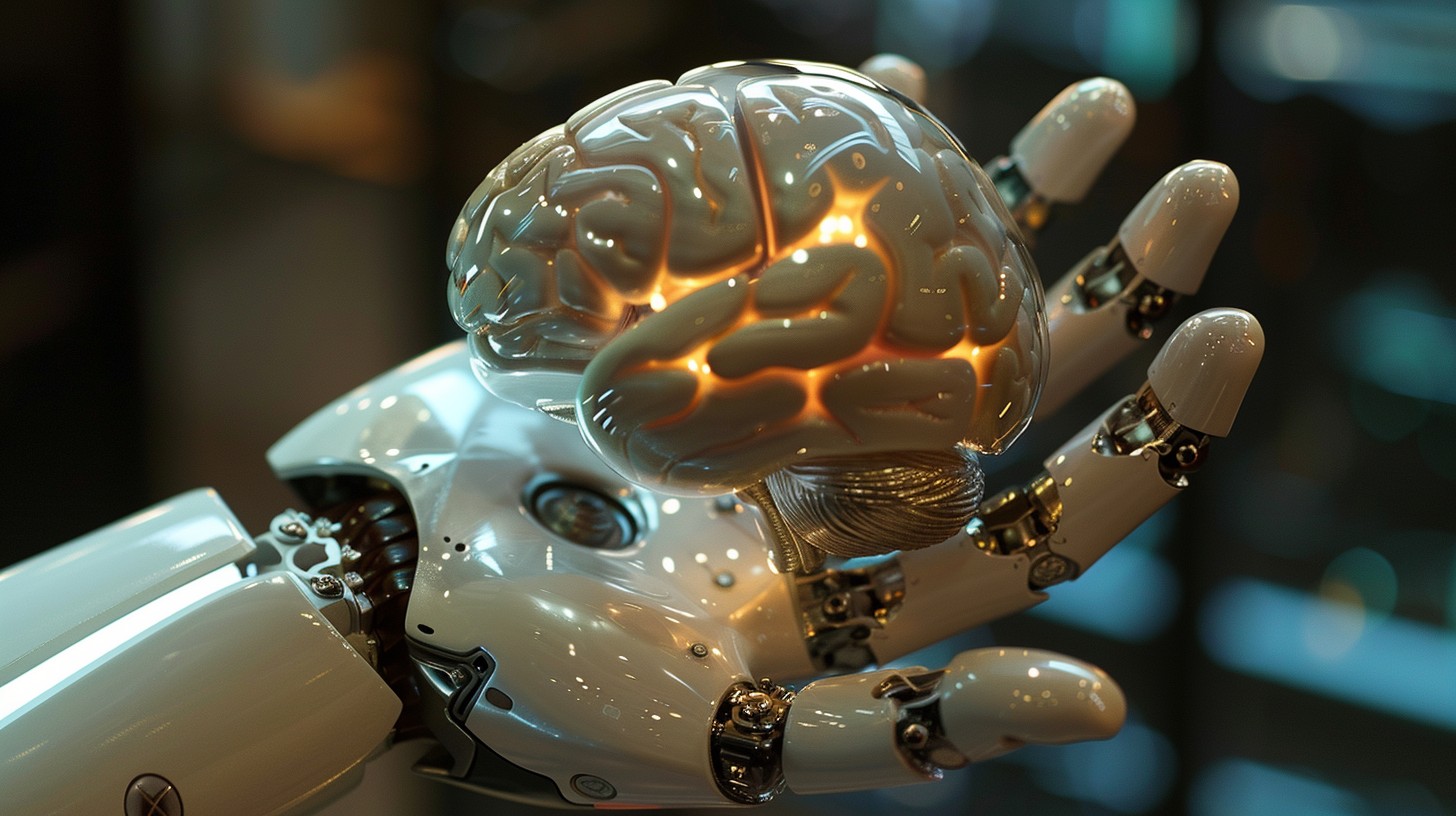 Hand Brain Visual Free Robotic Hand Brain Image - Robot, Brain, Ai | Download at StockCake