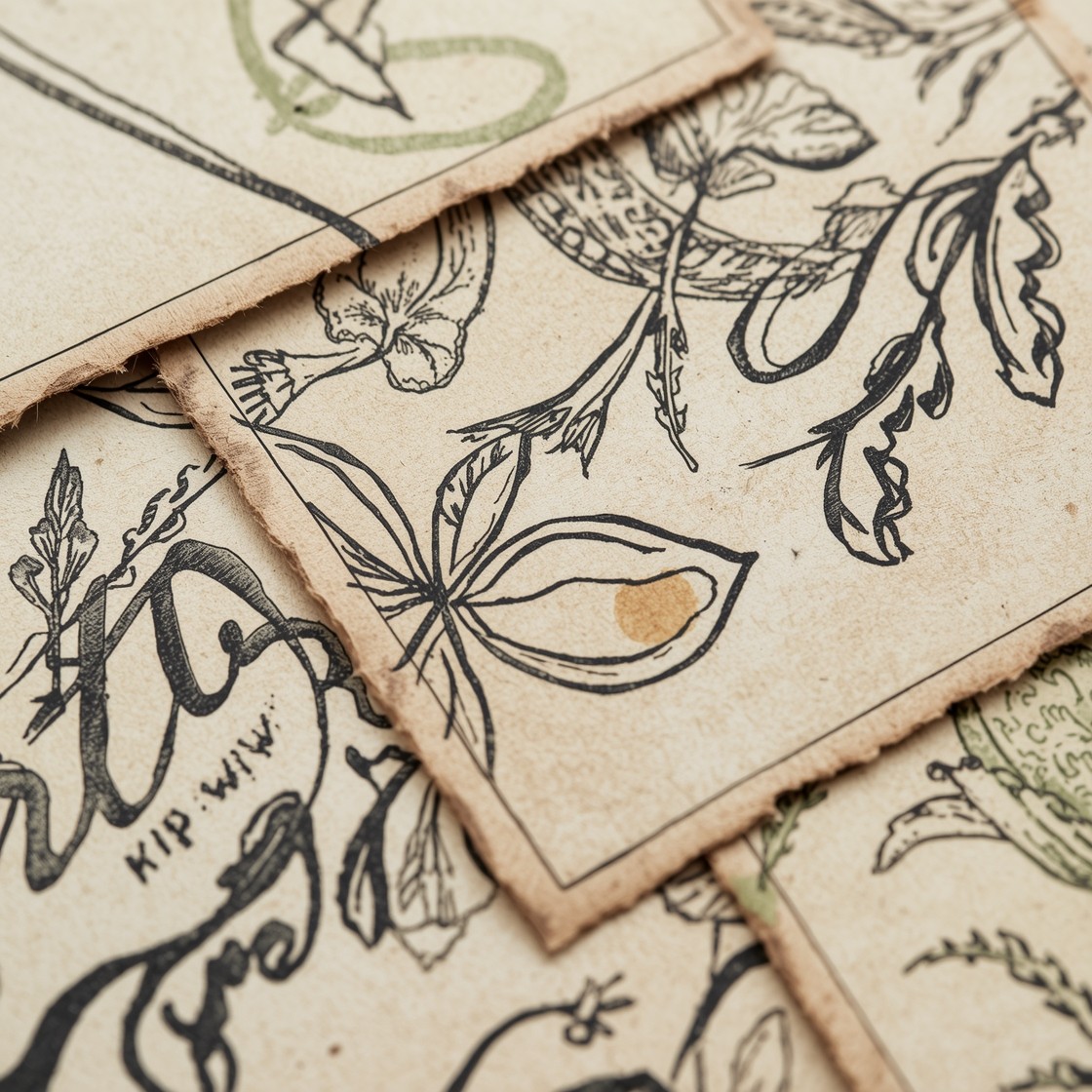 Simple Botanical Lettering Hand Drawn Free Botanical Paper Art Photo - Botanical, Handdrawn, Lettering ...