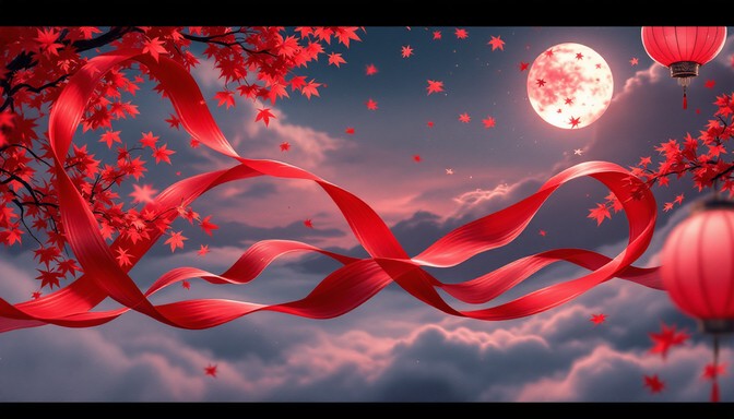 Red Ribbon Maple Download Glowing Crimson Ribbons Stock Images for Free | StockCake
