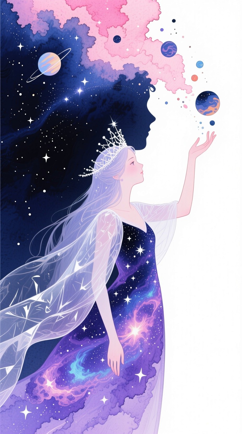 Free Cosmic Princess Guardian Image - Watercolor, Princess, Celestial ...