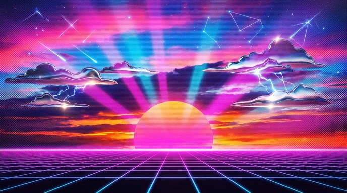 Sunset Image Neon Free Neon Sunset Dreams Image - Synthwave, Neon, Sunset | Download at ...