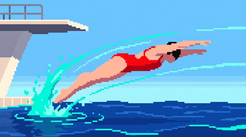 Free Pixel Dive Splash Image - Pixel, Diver, Splash | Download at StockCake