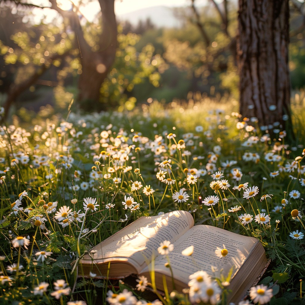 Free Book in Nature Image - Nature, Book, Daisies | Download at StockCake