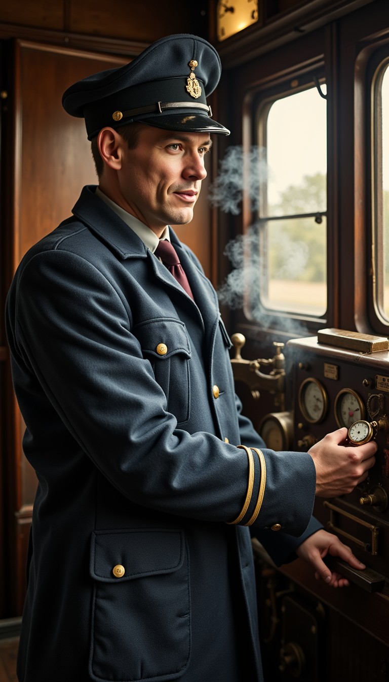 Free Steam Train Commander Image - Railway, Conductor, Vintage ...