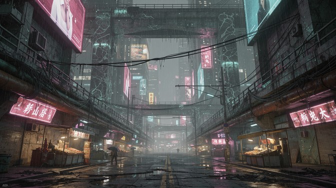 Free Neon Rain City Image - Cyberpunk, Neon, Rain | Download at StockCake