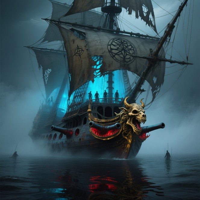 Free Haunted Skeletal Galleon Image - Galleon, Haunted, Gothic ...