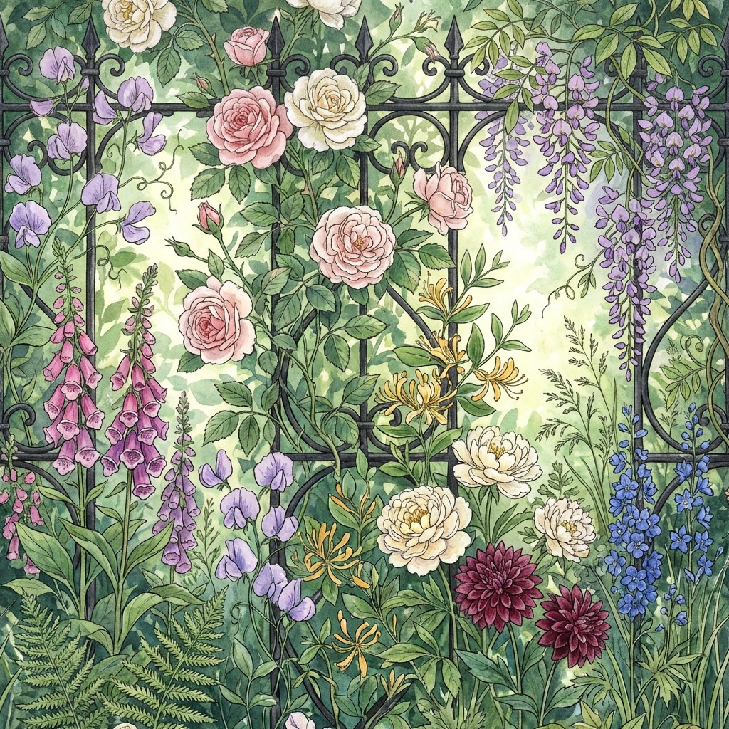 Free English Garden Pattern Image - Garden, Floral, Botanical ...
