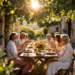 Free Mediterranean Family Feast Image - Alfresco, Dining, Mediterranean ...