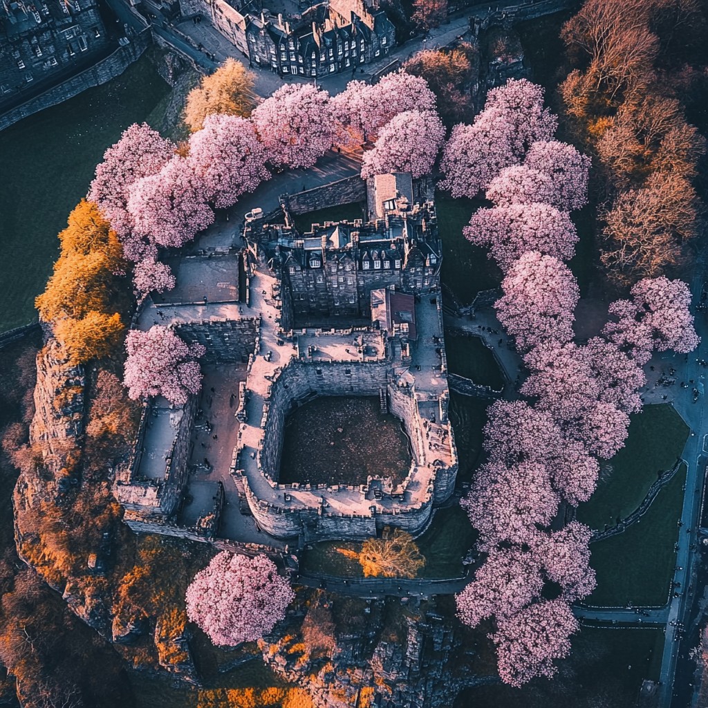Free Historic Castle Aerial Image - Aerial, Castle, Cherry | Download ...