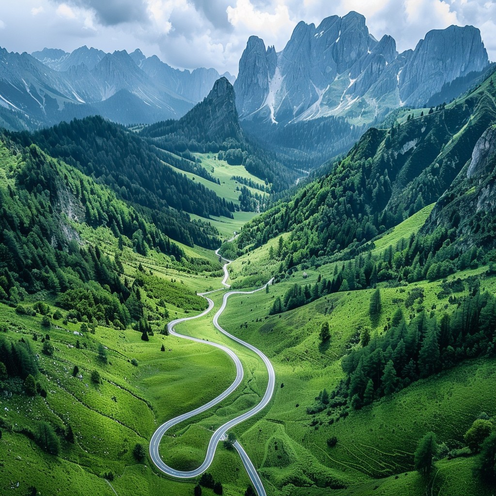 Free Scenic Mountain Road Image - Mountains, Valley, Road | Download at ...